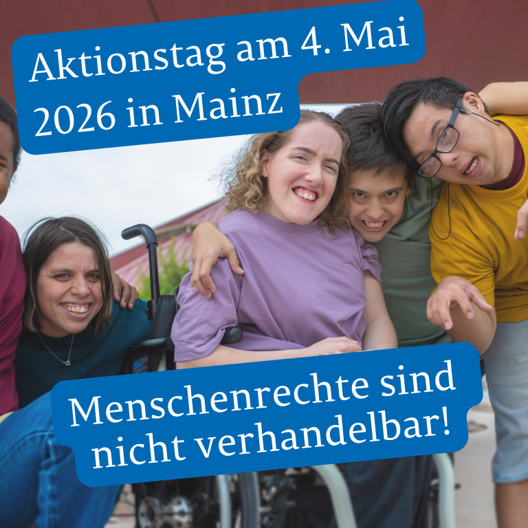 Menschengruppe mit Text Aktionstag 