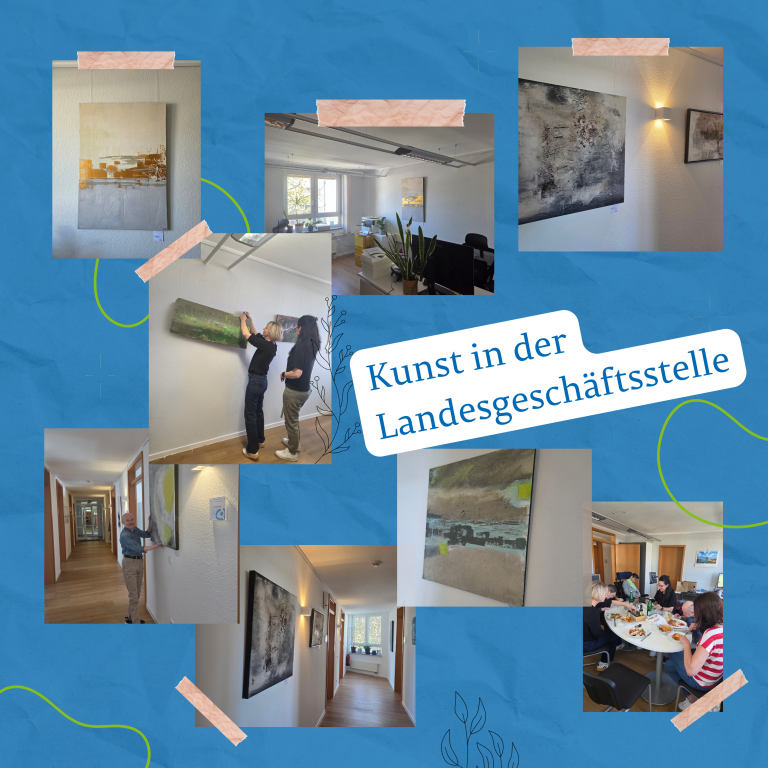 Bild auf dem verschiedene Bilder der Ausstellung zu sehen sind