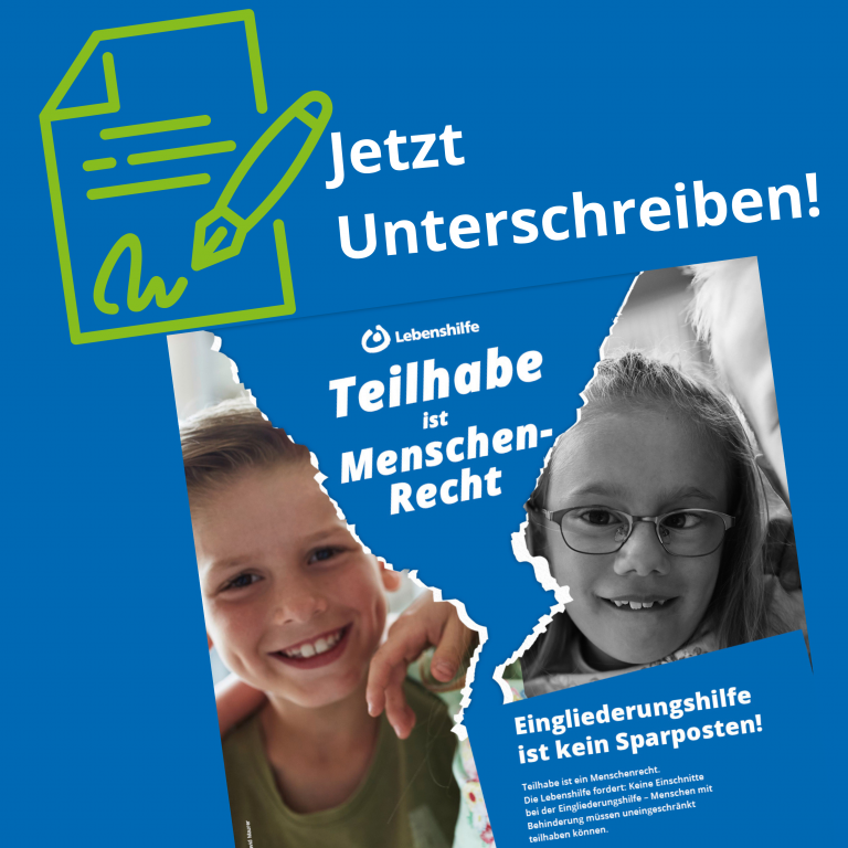 Jetzt unterschreiben Petition - zwei Kinder - Teilhabe ist Menschenrecht