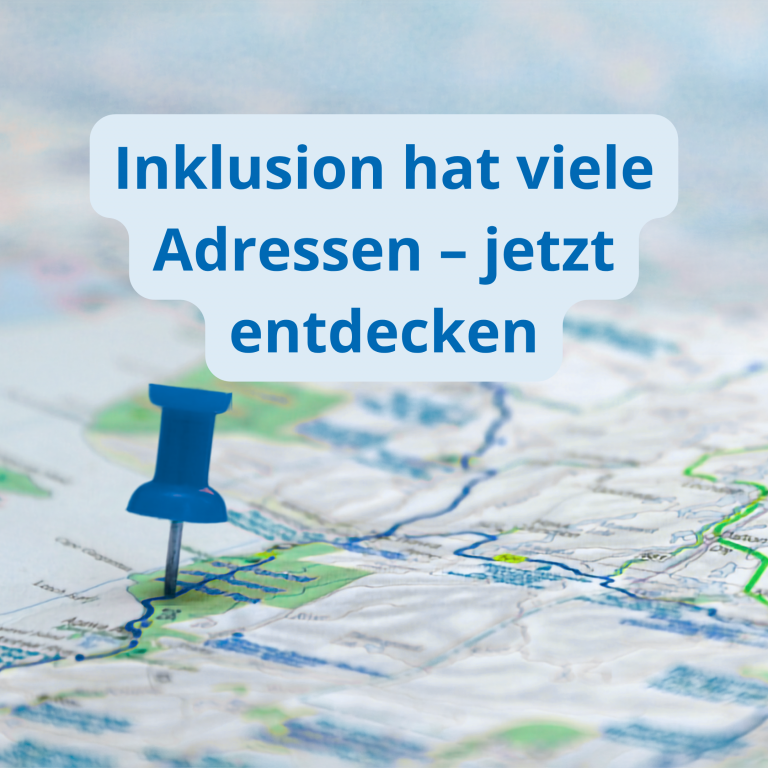 Landkarte mit Text Inklusion hat viele Adressen