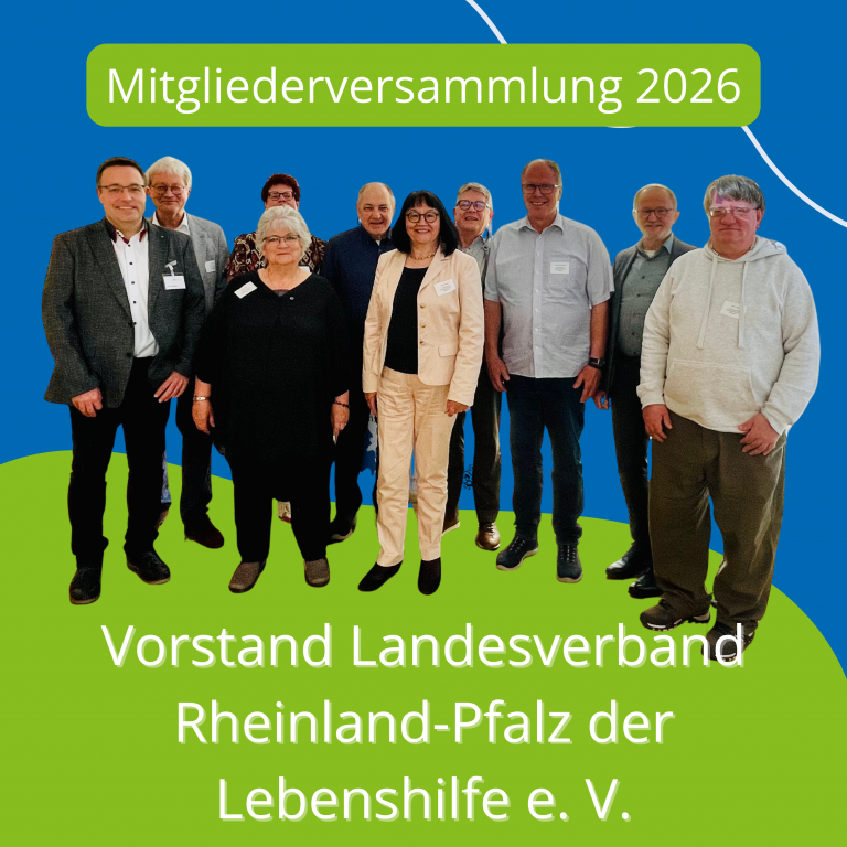 Auf dem Bild ist zu sehen der Vorstand des Landesverbandes Rheinland-Pfalz der Lebenshilfe